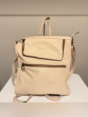 Free People We The Free Icon Tote Leather Cream Backpack